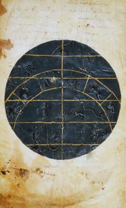 Nördliche Himmelskugel, Miniatur, astronomische Tafel von Ptolemäus