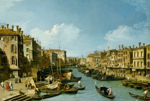 Der Canal Grande in der Nähe der Rialtobrücke, Venedig, ca. 1730 von Giovanni Antonio Canal