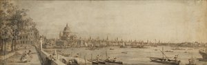 Die Themse und die Stadt London von der Terrasse des Somerset House von Giovanni Antonio Canal