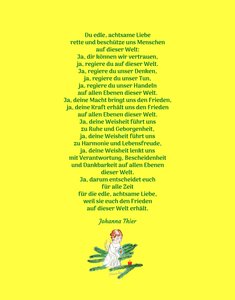 Du edle, achtsame Liebe rette und beschütze uns Menschen auf dieser Welt - Version 2