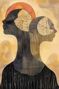 Zwei Freundinnen Malerei, im Stil von Gustav Klimt von F. Abderrahim