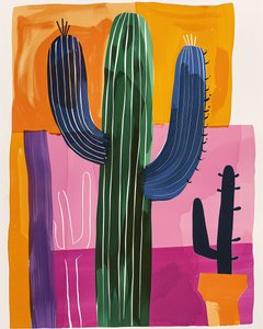Kaktusgemälde im Henri Matisse Stil