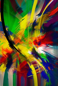 Abstrakte digitale Malerei Eine Mischung aus lebendigen Farben von F. Abderrahim