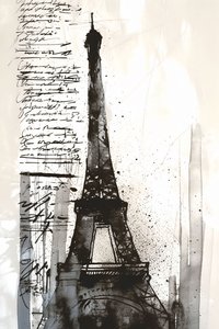 Schwarzer Farbspritzer Eiffelturm von F. Abderrahim
