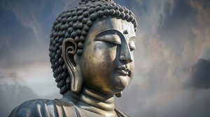 Buddha-Porträt in friedlicher Meditation von F. Abderrahim