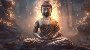 Realistisches Buddha-Porträt in Meditation von F. Abderrahim