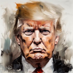 Donald trump portrait painting for sale, Gerahmte Wanddekoration von F. Abderrahim