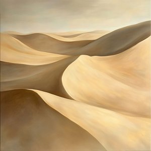 Wüstenlandschaft mit goldenen Tönen von F. Abderrahim