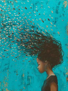 Mädchen mit Haaren im Wasser