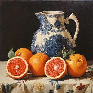 Stillleben mit Orangen von F. Abderrahim