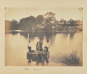 Kleine Flöße aus Deckenbooten überqueren den Potomac River von A.J. Russell
