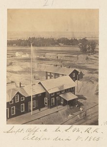 Büro des Superintendenten, United States Military Railroad, Alexandria, Virginia von A.J. Russell