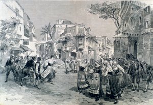 Die letzte Szene der Cavalleria rusticana, Oper von Mascagni, im Teatro alla Scala 1891
