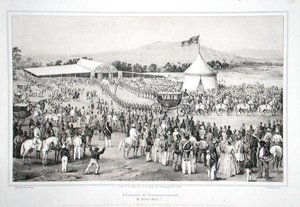 Krönung von General Faustin Soulouque (ca. 1785-1867) zum Kaiser von Haiti von A. (after) Hartmann