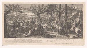 Besiegter König Porus vor Alexander dem Großen (Serientitel: Schlachten von Alexander dem Großen) von A. Bormans
