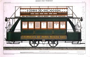 Entwurf für eine Straßenbahn von A. Cheneveau