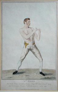 Wm. Eales, der wissenschaftliche Professor in seiner Haltung der Selbstverteidigung, veröffentlicht 1819 (Radierung) von A. Easton