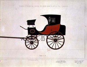 Entwurf einer Kutsche für den Postdienst, graviert von Engelmann und Graf von A. G. (after) Ducoudray