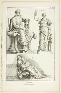 Entwurf: Drapierte Figuren, aus Encyclopédie von A. J. Defehrt