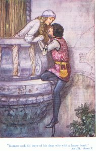 Romeo verabschiedete sich schweren Herzens von seiner lieben Frau (Romeo und Julia)