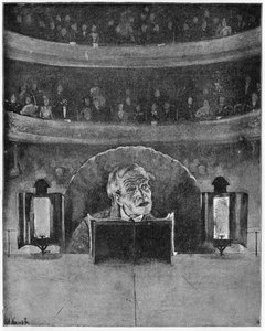 Wie ein Schauspieler sein Publikum und den Souffleur sieht, ca. 1890 von A. Kamak