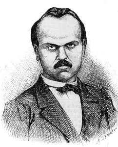 Porträt von Louis Noir (1837-1901), französischer Schriftsteller - Kupferstich von Lemot aus dem Jahr 1870