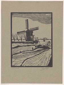 Winterlandschaft mit Mühle