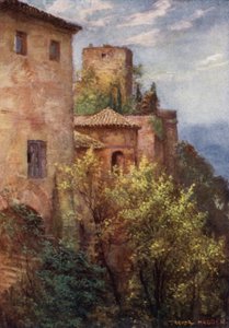Granada, Außenansicht der Alhambra von A. Trevor Haddon