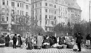 Großer Blumenmarkt, Budapest, Ungarn, 1922