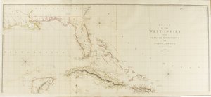 Karte der Westindischen Inseln und spanischen Herrschaftsgebiete in Nordamerika