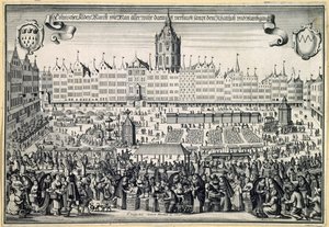 Alter Markt in Köln, ca. 1660 von Abraham Aubry