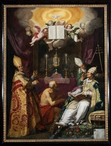 Die vier Kirchenväter - Darstellung von St. Ambrosius von Mailand, St. Augustinus von Hippo, St. Gregor der Große und St. Hieronymus von Abraham Bloemaert