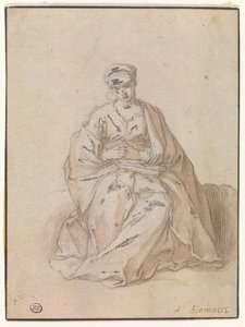 Maria, sitzend mit einem Buch von Abraham Bloemaert