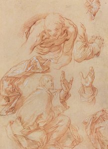 Studien von Händen und sich bückenden Figuren (verso) von Abraham Bloemaert
