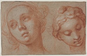 Zwei Frauenköpfe von Abraham Bloemaert