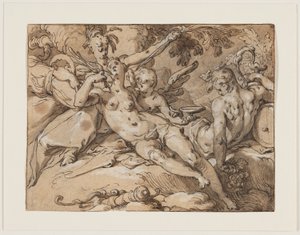 Venus und Bacchus von Abraham Bloemaert