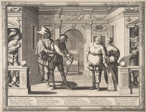 Schauspieler im Hotel de Bourgogne, ca. 1633-34