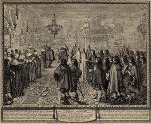 Zeremonie des Ehevertrags zwischen Wladyslaw IV., König von Polen, und Marie Louise Gonzaga