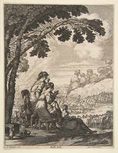 Illustration aus LAriane von Desmarets de Saint-Sorlin, Palamede zu Pferd konfrontiert..., 1639 von Abraham Bosse