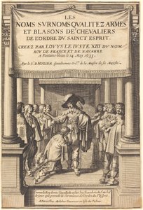 Der König verleiht den Ritterschlag und schafft Ritter von S. Michel, die den Orden des Heiligen Geistes erhalten von Abraham Bosse