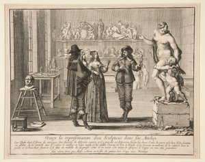 Der Bildhauer in seinem Atelier, aus der Serie Künstler in ihren Ateliers von Abraham Bosse