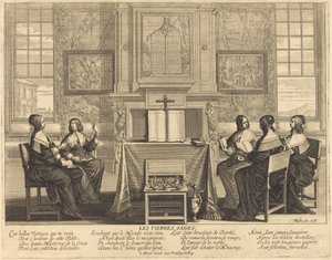Die klugen Jungfrauen beim Gebet von Abraham Bosse