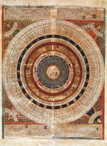 Kosmographie: Darstellung der Erde als Astronom mit einem Astrolabium