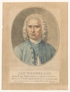 Porträt von Jan Wandelaar. Künstlerischer Zeichner und Graveur (Titel auf dem Objekt) von Abraham Delfos