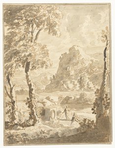 Arkadische Landschaft mit kleinen Figuren von Abraham Genoels (II)