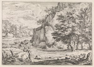 Landschaft mit Felsen von Abraham Genoels