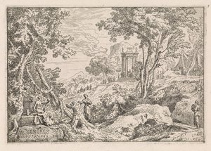 Landschaft mit Tempel von Abraham Genoels