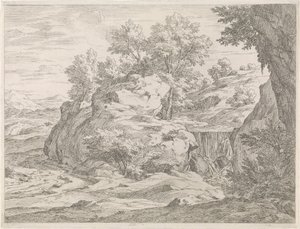 Landschaft mit Wasserfall von Abraham Genoels