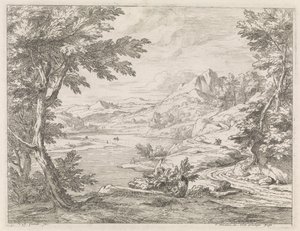 Flusslandschaft mit einem Weg