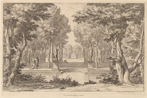 Die zwei Statuen von Abraham Genoels II after Adam Frans van der Meulen